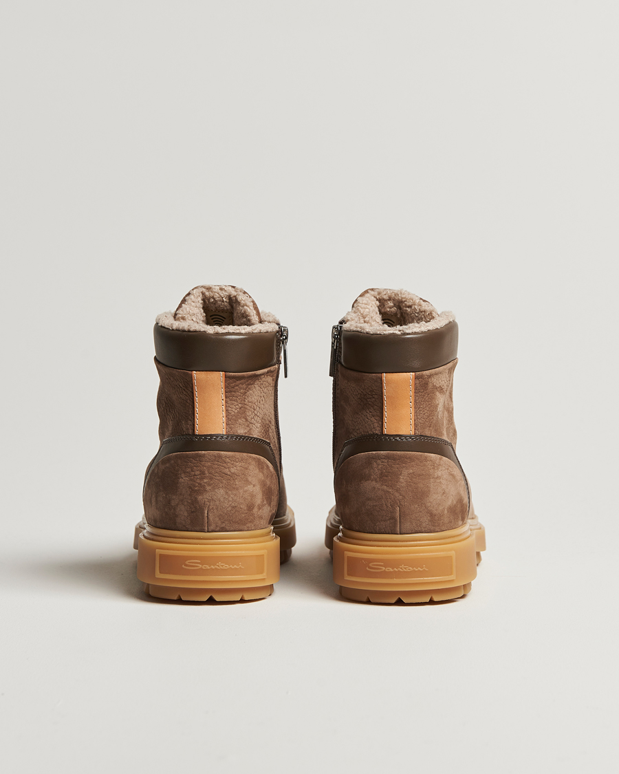 Herre | Santoni St Moritz Winter Boot Brown Nubuck | Santoni | St Moritz Winter Boot Brown Nubuck