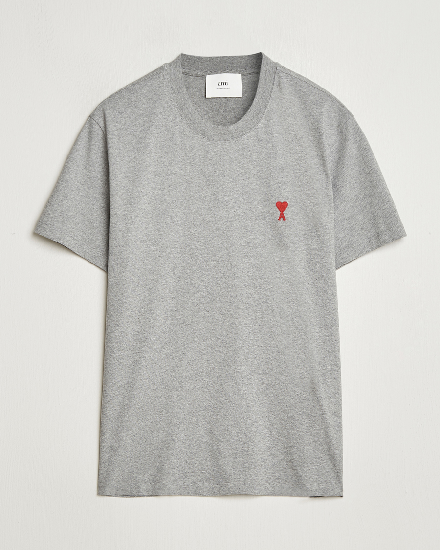 Herre | T-Shirts | AMI | Heart Logo T-Shirt Heather Grey