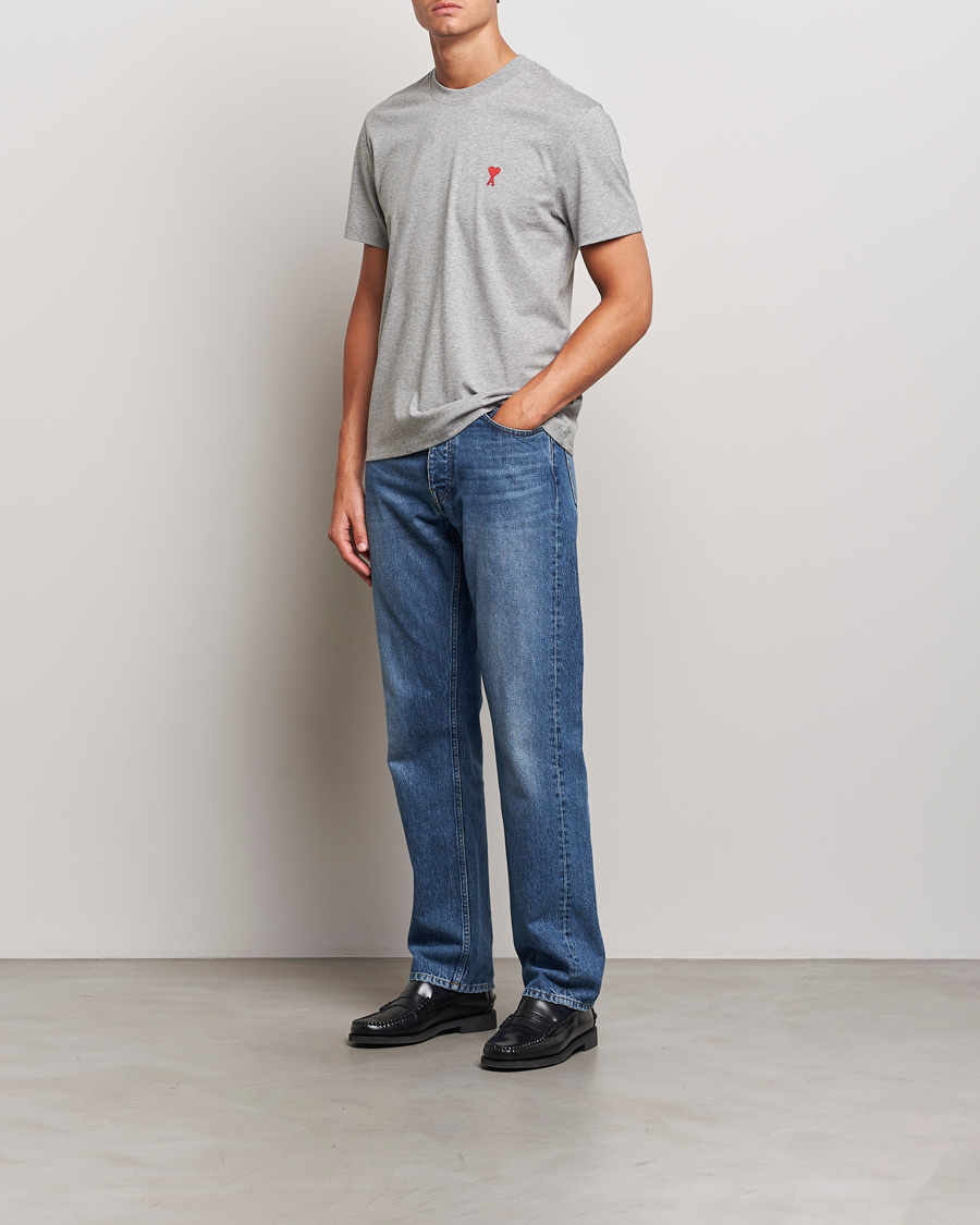 Herre | T-Shirts | AMI | Heart Logo T-Shirt Heather Grey