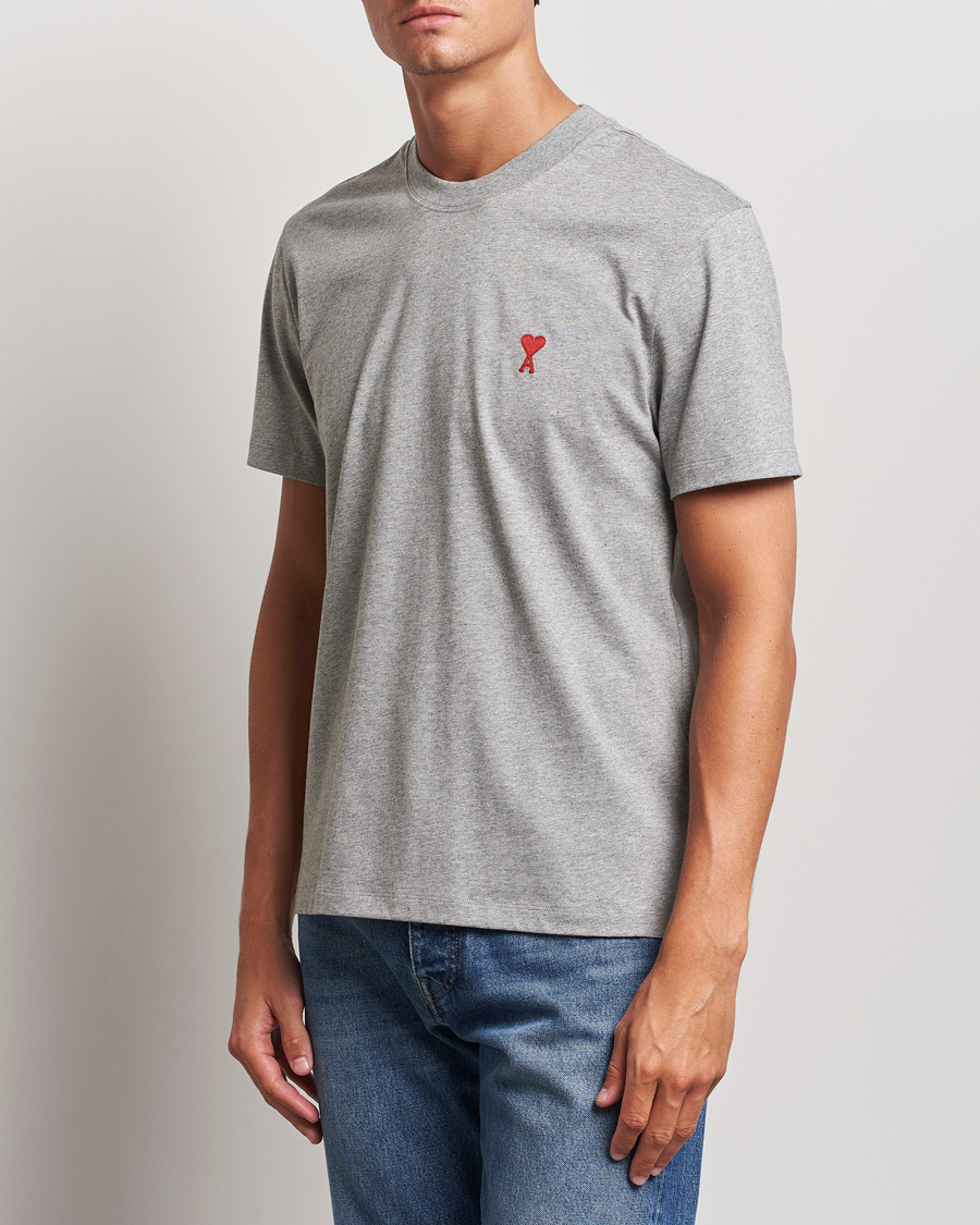 Herre | T-Shirts | AMI | Heart Logo T-Shirt Heather Grey