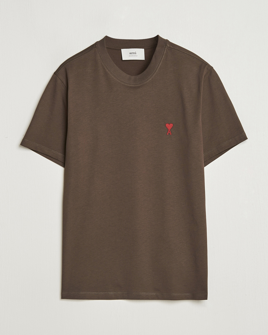 Herre | T-Shirts | AMI | Heart Logo T-Shirt Dark Coffee