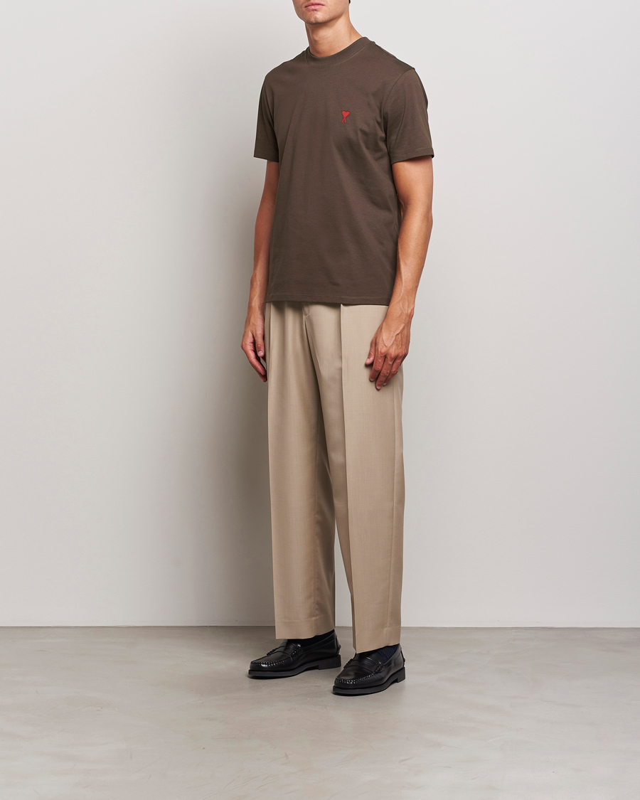Herre | T-Shirts | AMI | Heart Logo T-Shirt Dark Coffee