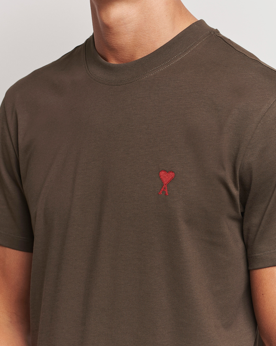 Herre | T-Shirts | AMI | Heart Logo T-Shirt Dark Coffee