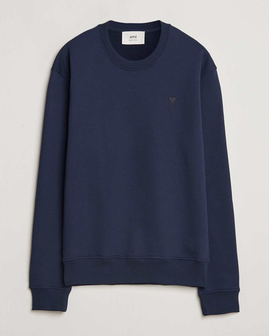 Herre | Trøjer | AMI | Tonal Heart Logo Sweatshirt Night Blue