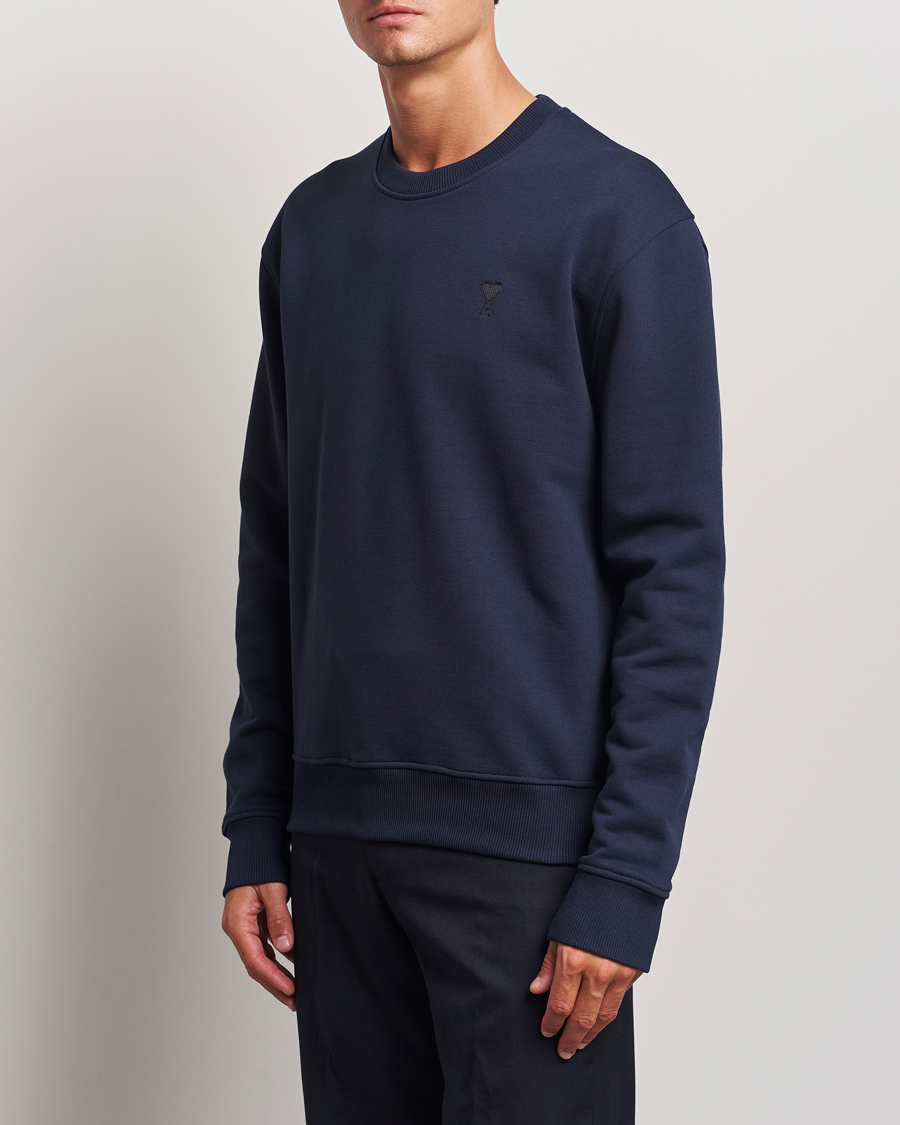 Herre | Trøjer | AMI | Tonal Heart Logo Sweatshirt Night Blue