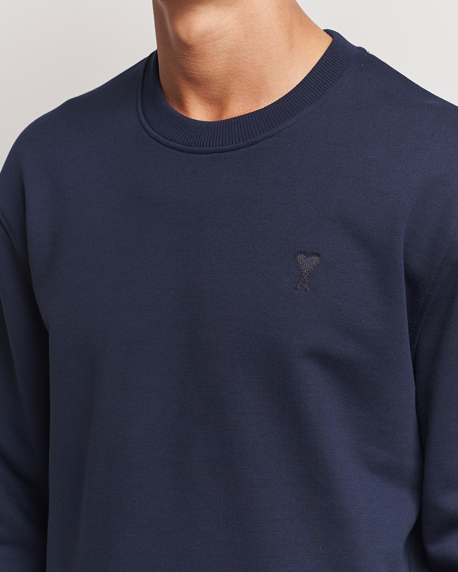 Herre | Trøjer | AMI | Tonal Heart Logo Sweatshirt Night Blue