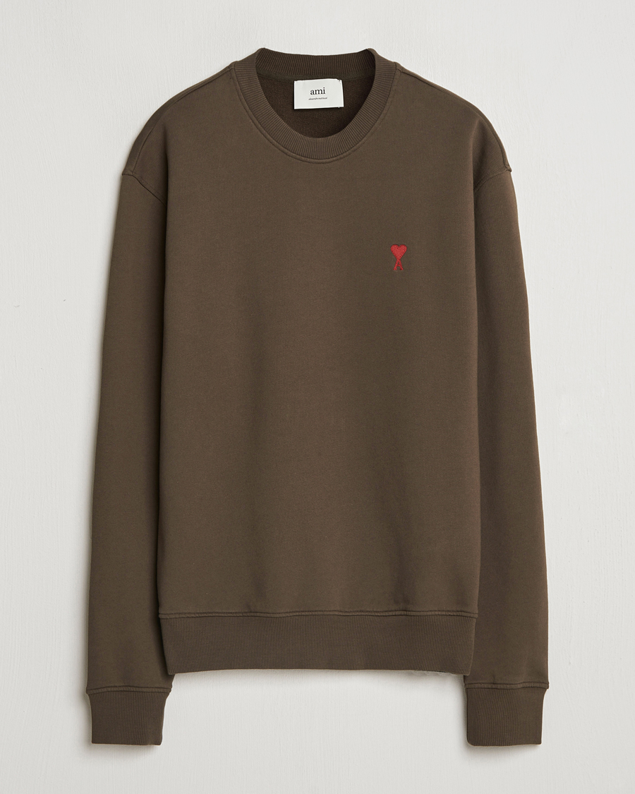 Herre | Trøjer | AMI | Heart Logo Sweatshirt Dark Coffee