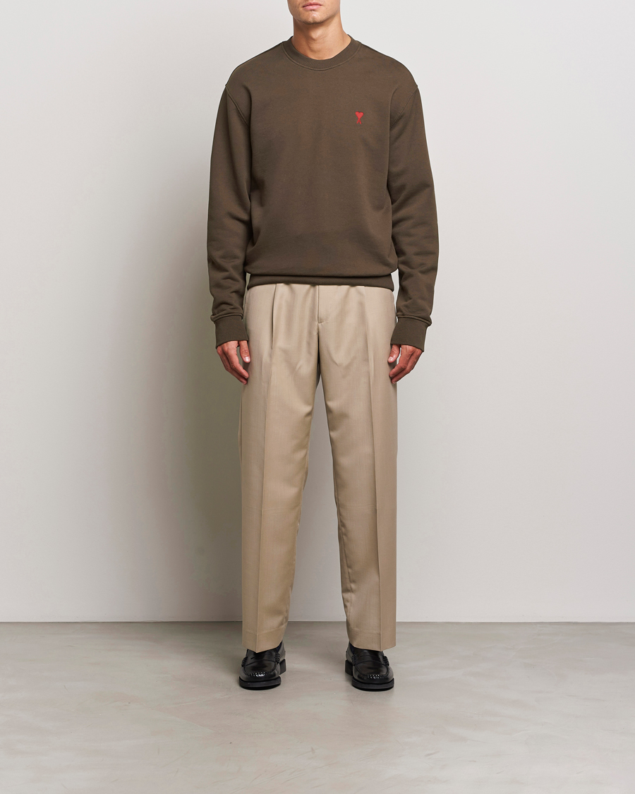 Herre | Trøjer | AMI | Heart Logo Sweatshirt Dark Coffee