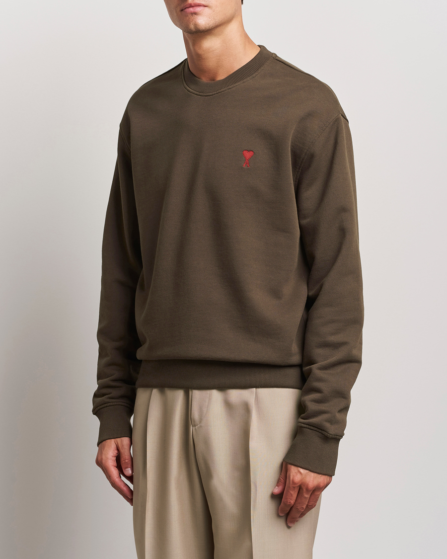 Herre | Trøjer | AMI | Heart Logo Sweatshirt Dark Coffee