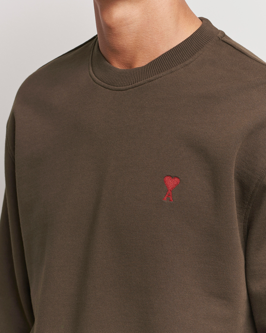 Herre | Trøjer | AMI | Heart Logo Sweatshirt Dark Coffee