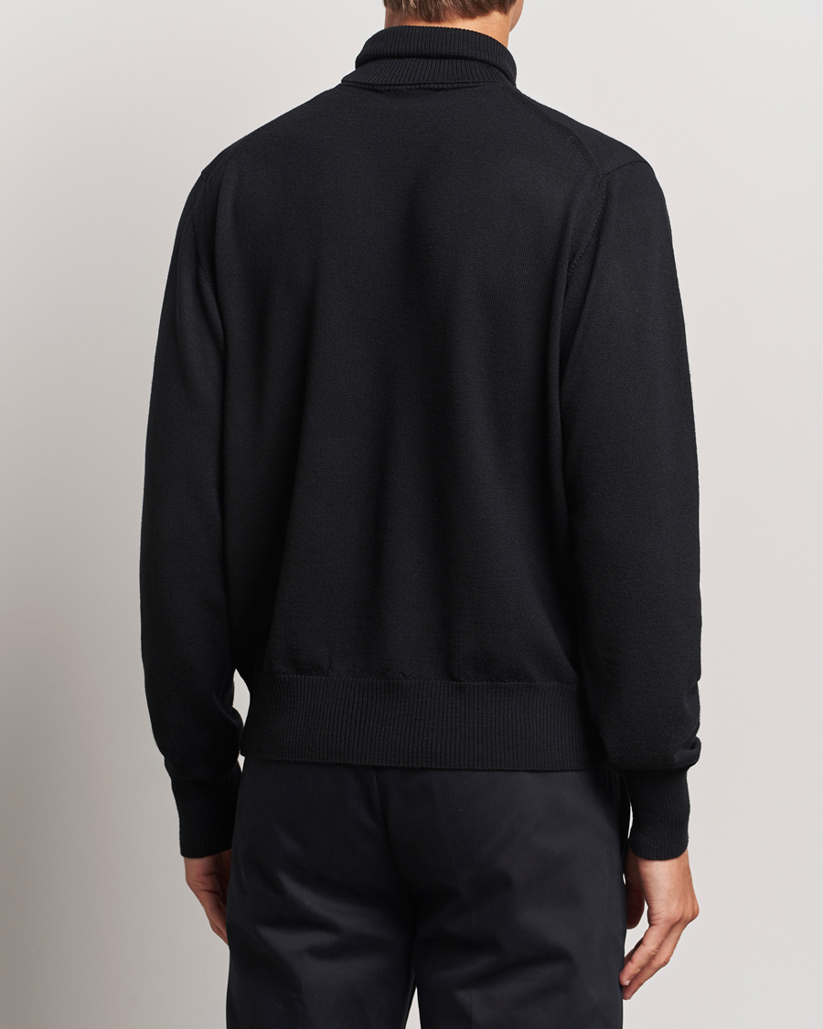 Herre | Trøjer | AMI | Heart Logo Wool Turtleneck Black