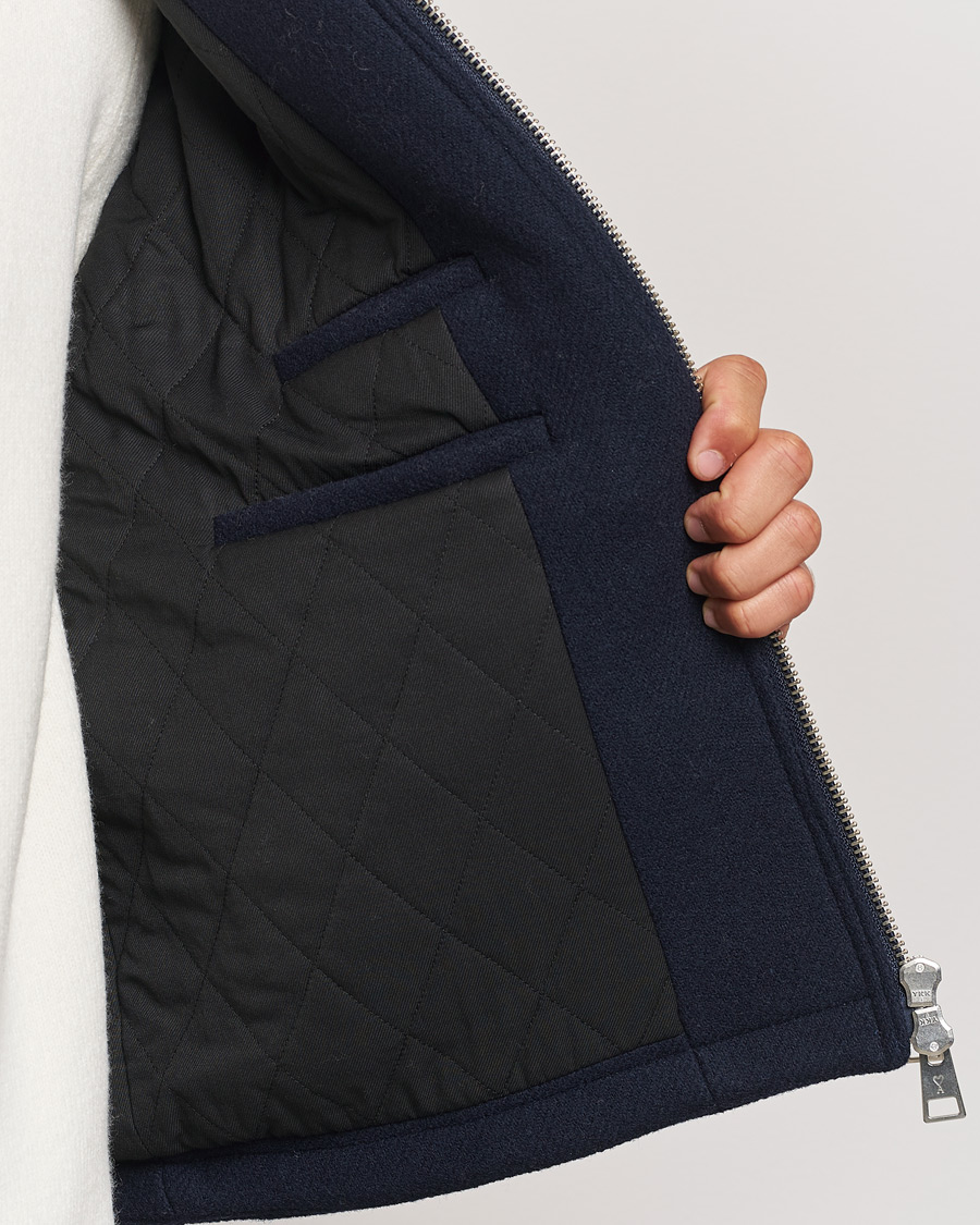 Herre | Jakker | AMI | Wool Shearling Bomber Jacket Navy
