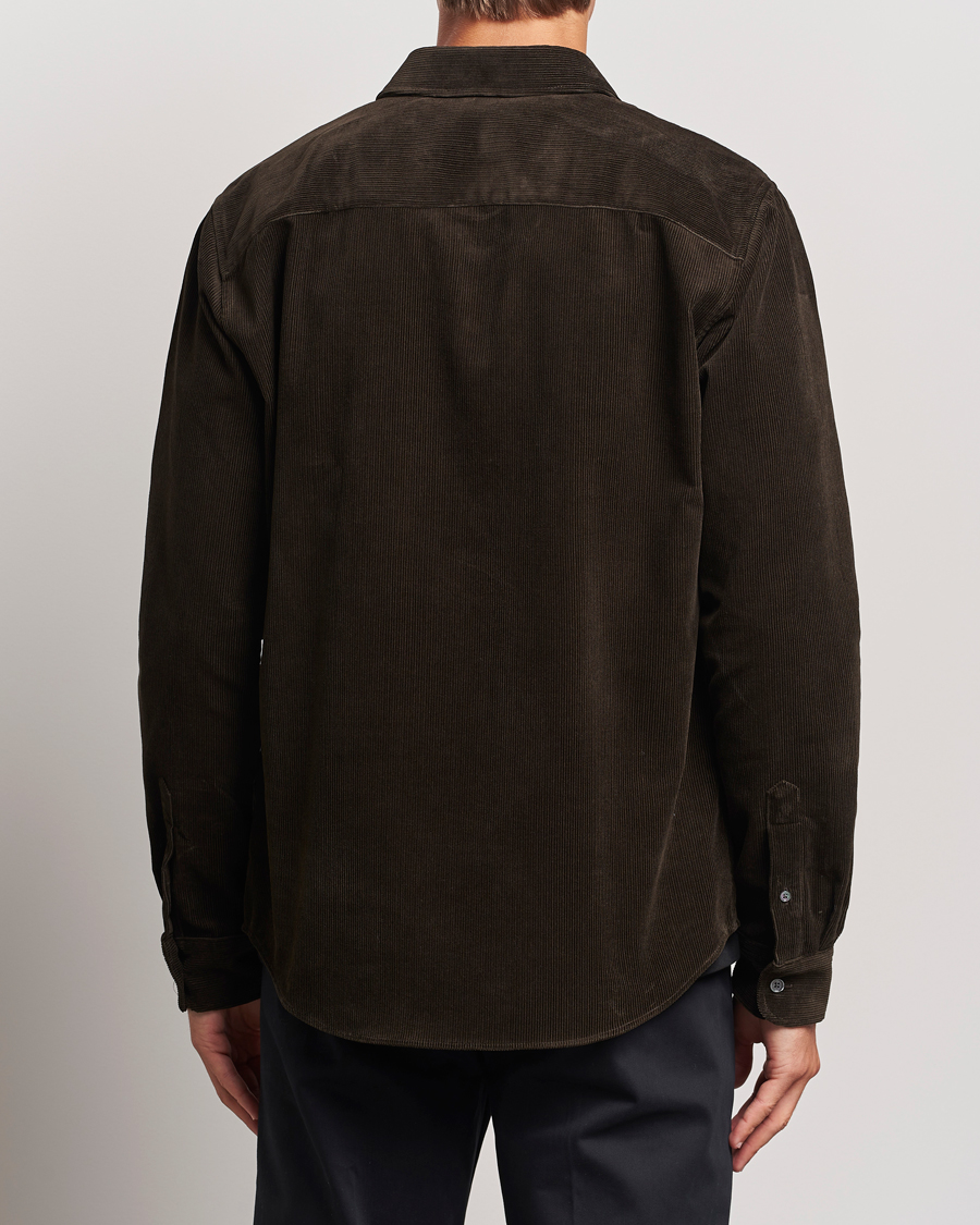 Herre | Skjorter | AMI | Classic Fit Corduroy Shirt Dark Coffee