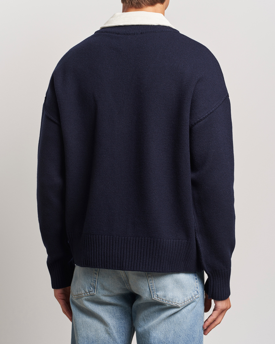Herre | Trøjer | AMI | Big Heart Logo Cardigan Navy