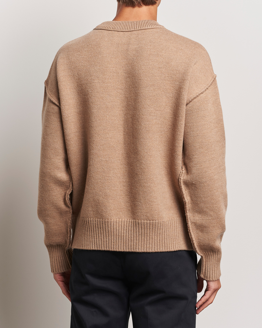 Herre | Trøjer | AMI | Big Heart Logo Crew Neck Camel
