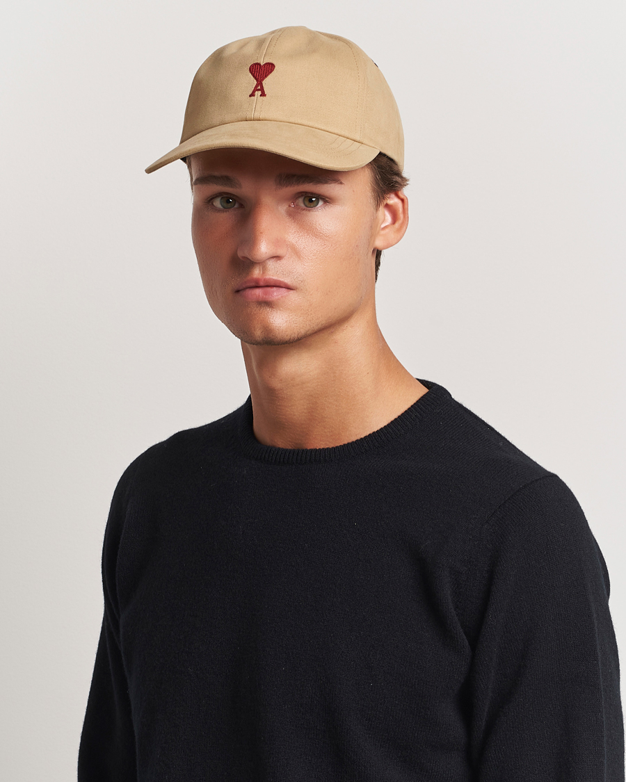Herre | AMI Heart Logo Cap Sand | AMI | Heart Logo Cap Sand