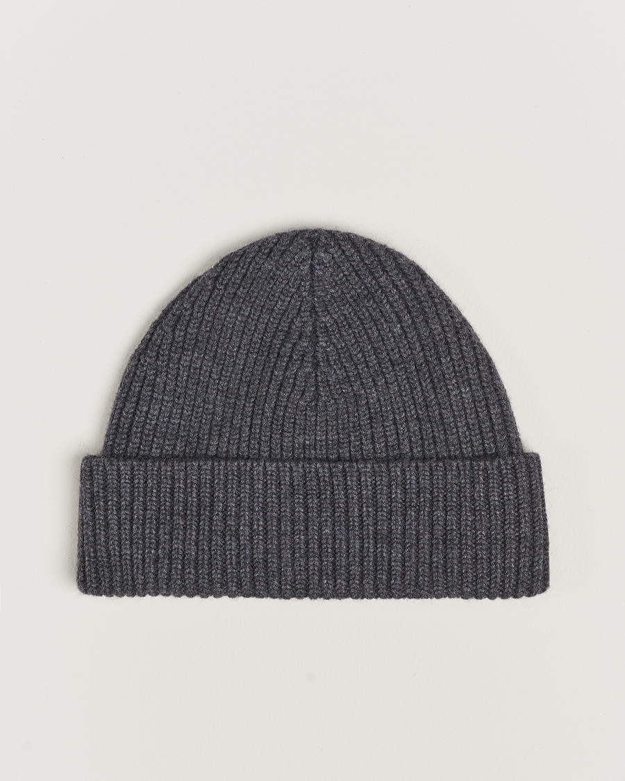 Herre | AMI Heart Logo Beanie Heather Grey | AMI | Heart Logo Beanie Heather Grey