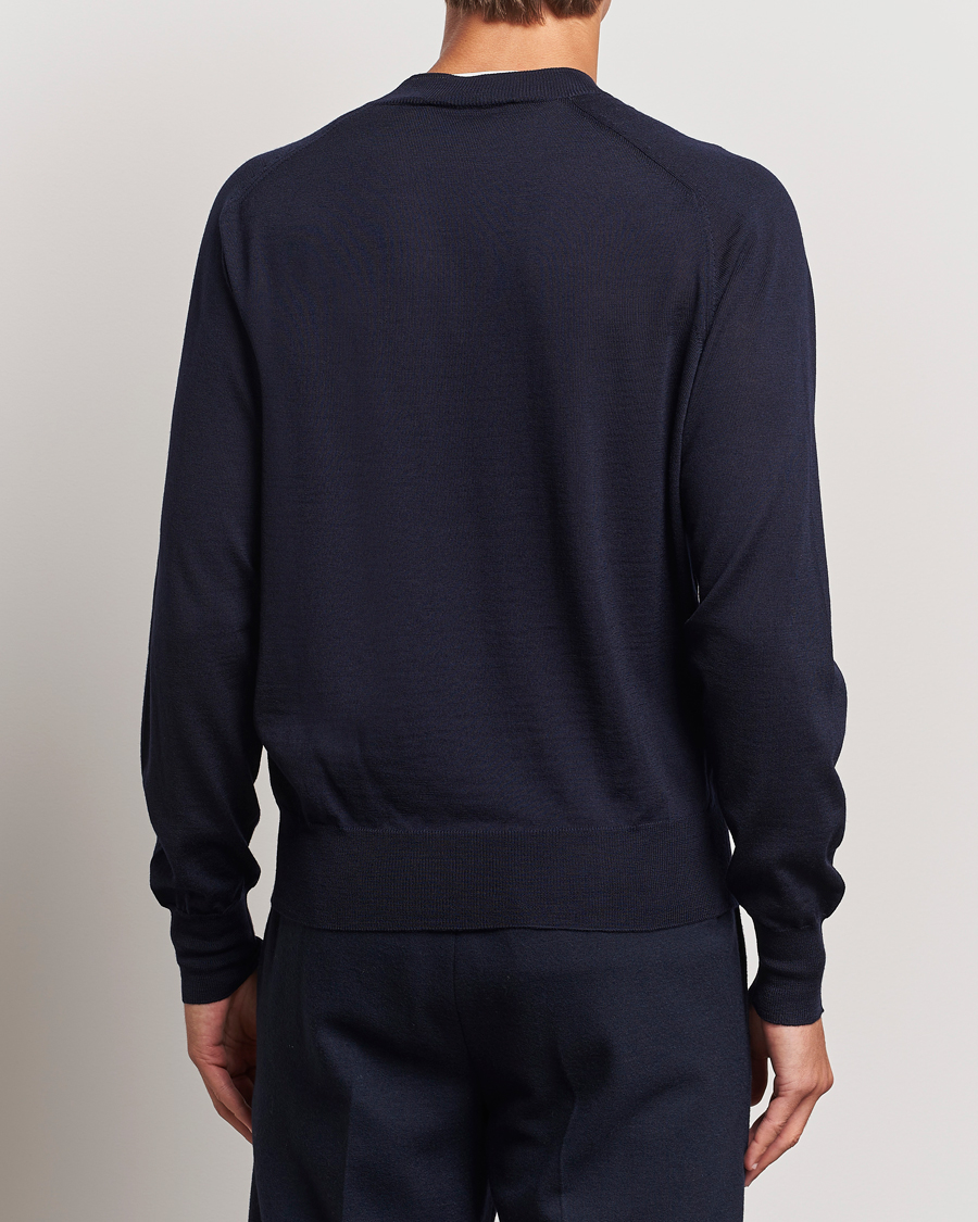Herre | Trøjer | AMI | Tonal Heart Logo Wool Crew Neck Navy