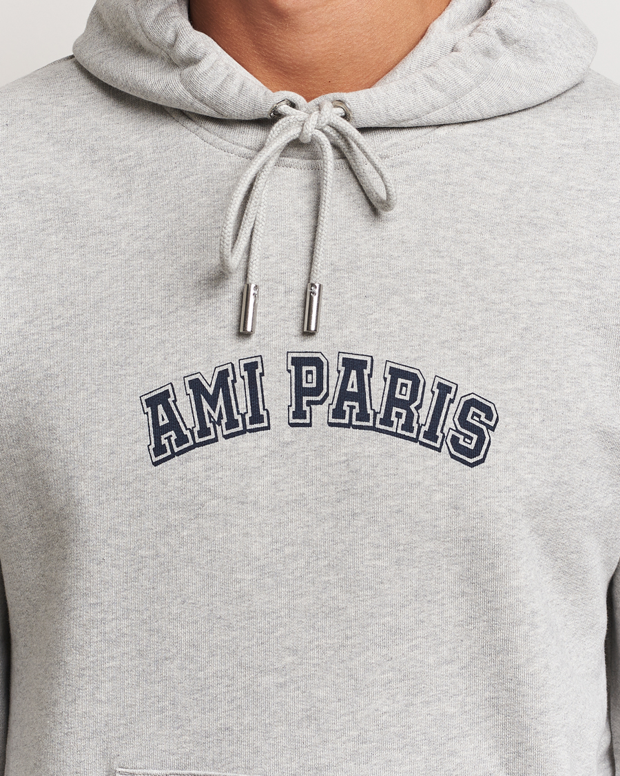 Herre | Trøjer | AMI | Paris Logo Hoodie Heather Ash Grey