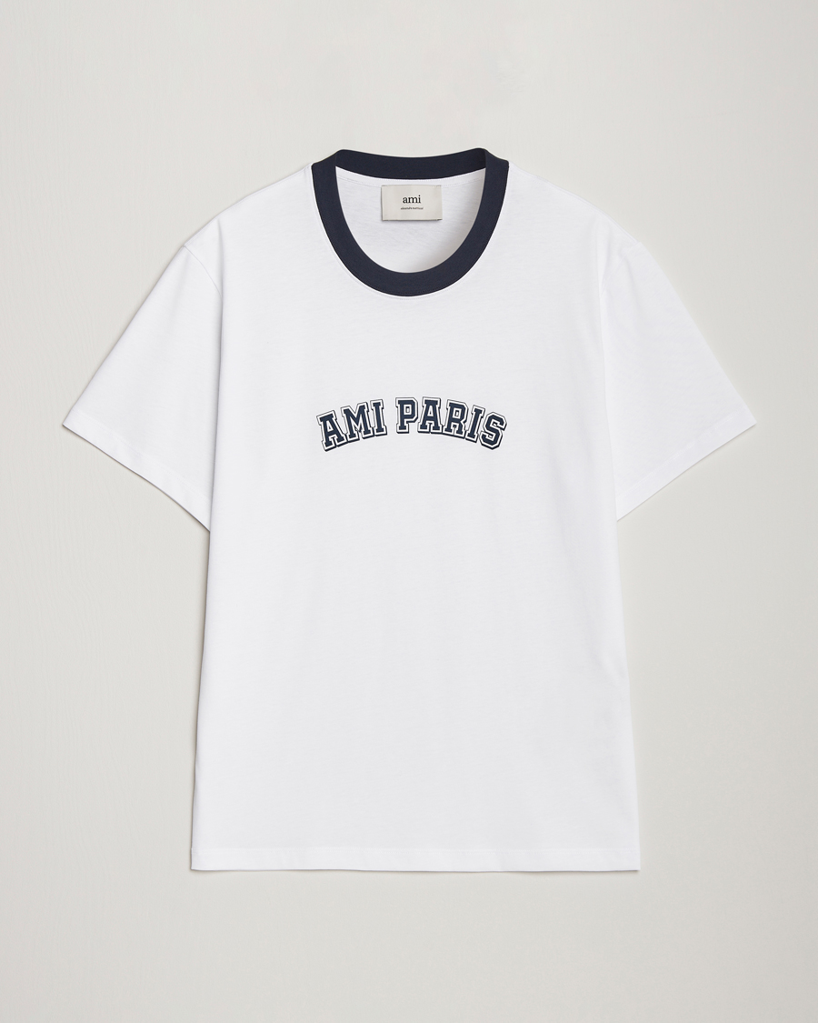 Herre | T-Shirts | AMI | Paris Logo T-Shirt White