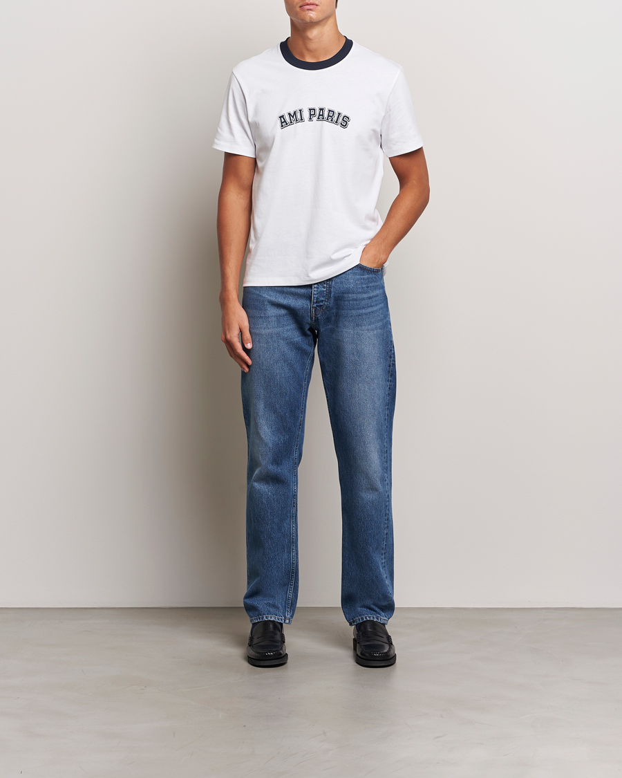 Herre | T-Shirts | AMI | Paris Logo T-Shirt White