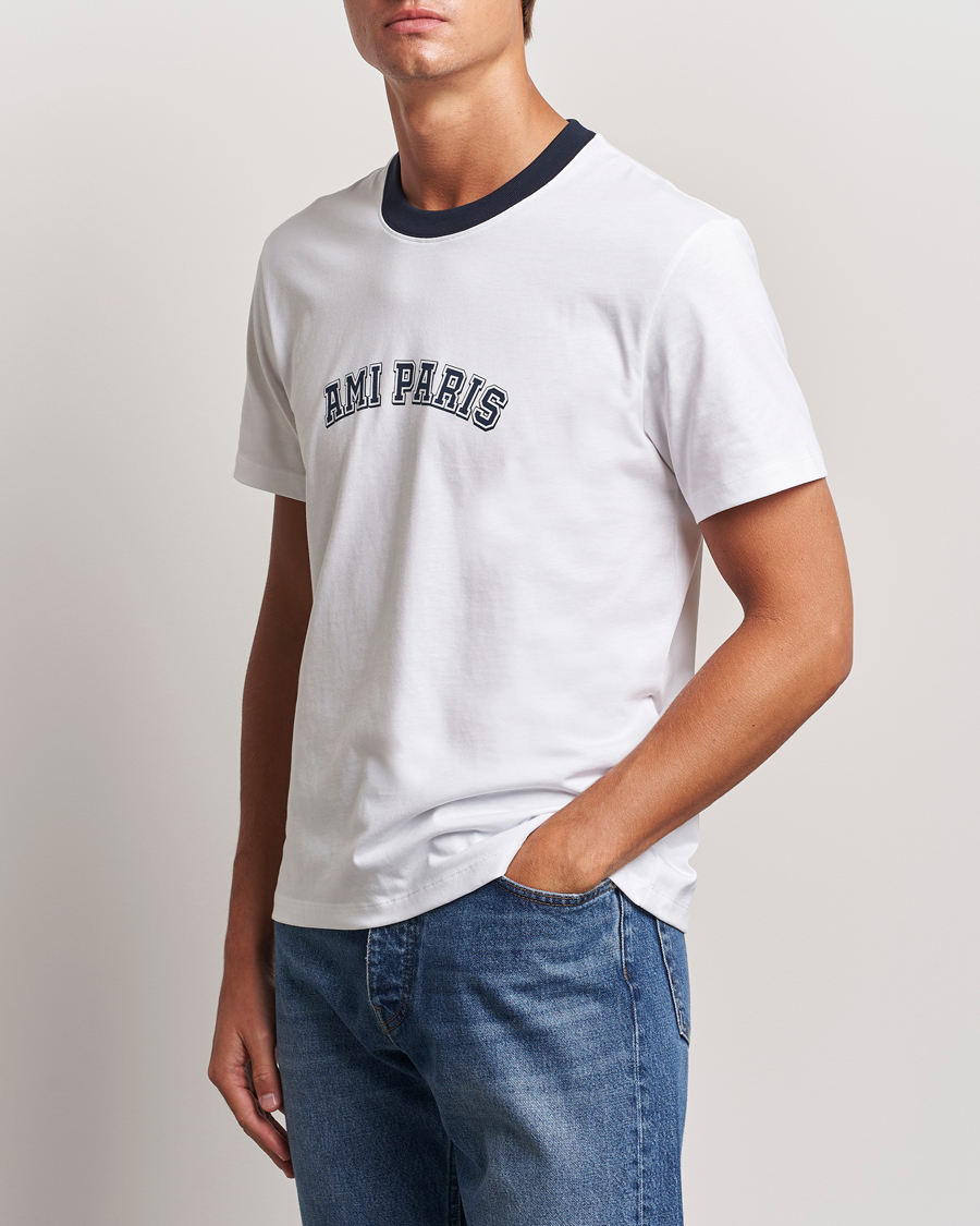 Herre | T-Shirts | AMI | Paris Logo T-Shirt White