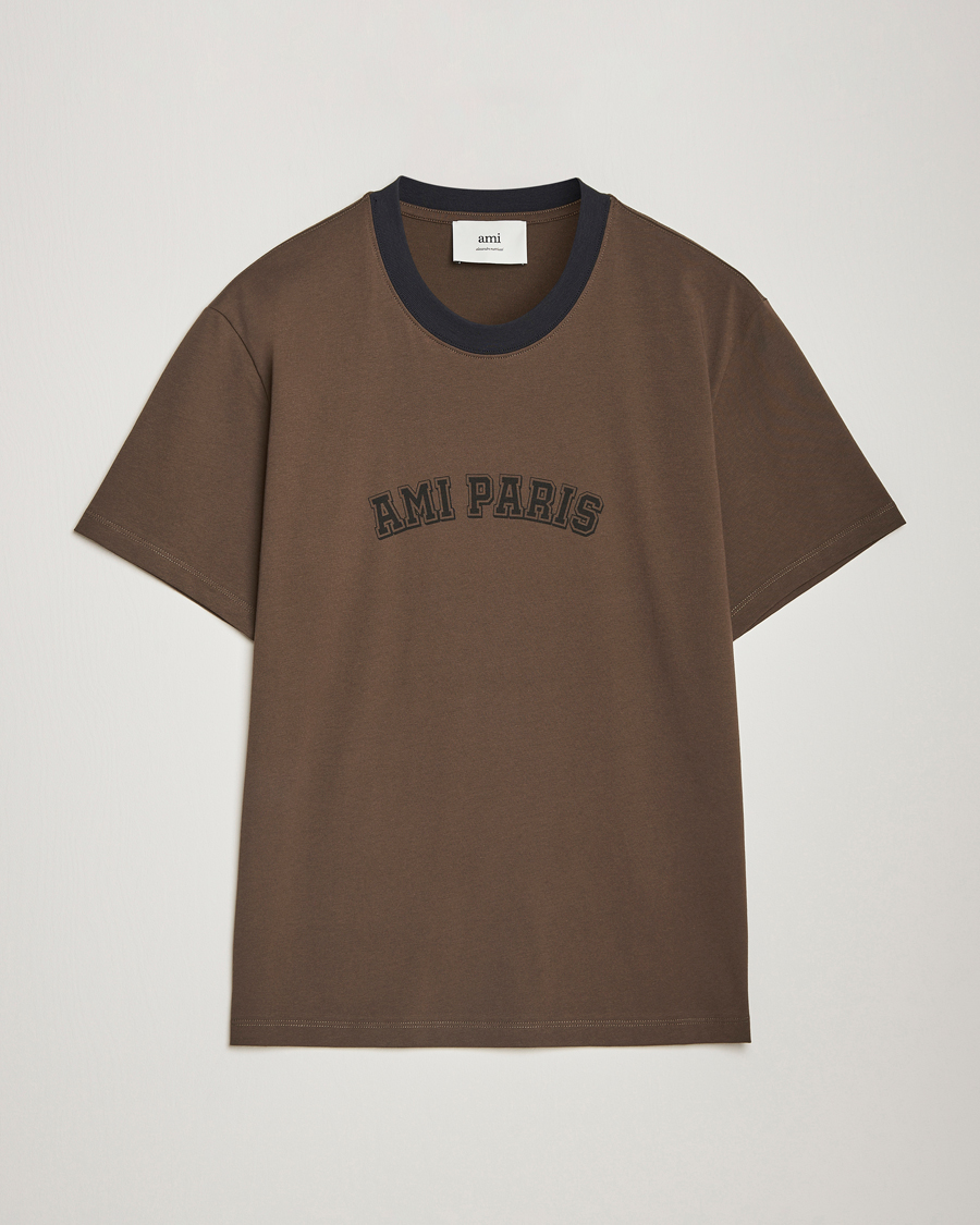 Herre | T-Shirts | AMI | Paris Logo T-Shirt Dark Coffee