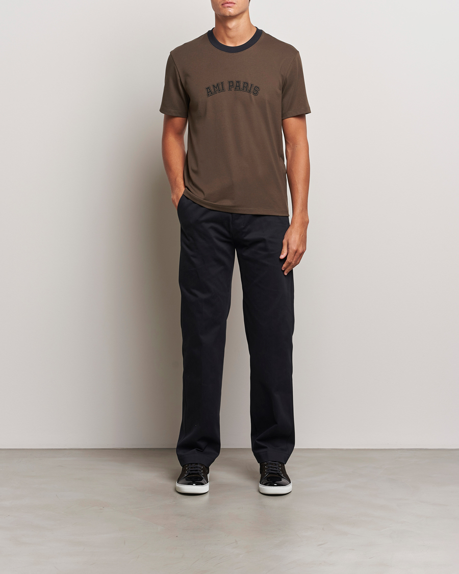 Herre | T-Shirts | AMI | Paris Logo T-Shirt Dark Coffee