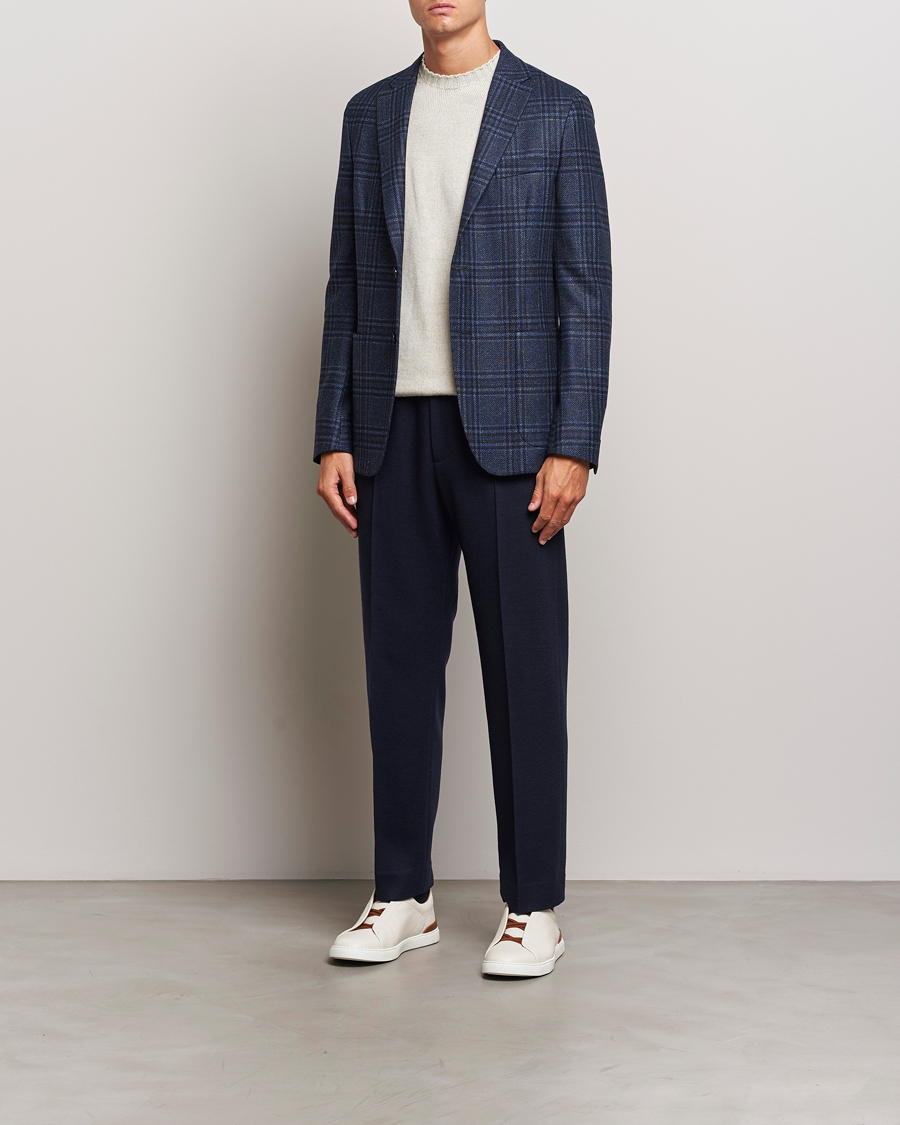 Herre | Blazere & jakker | Zegna | Unconstructed Wool/Silk Blazer Navy Check