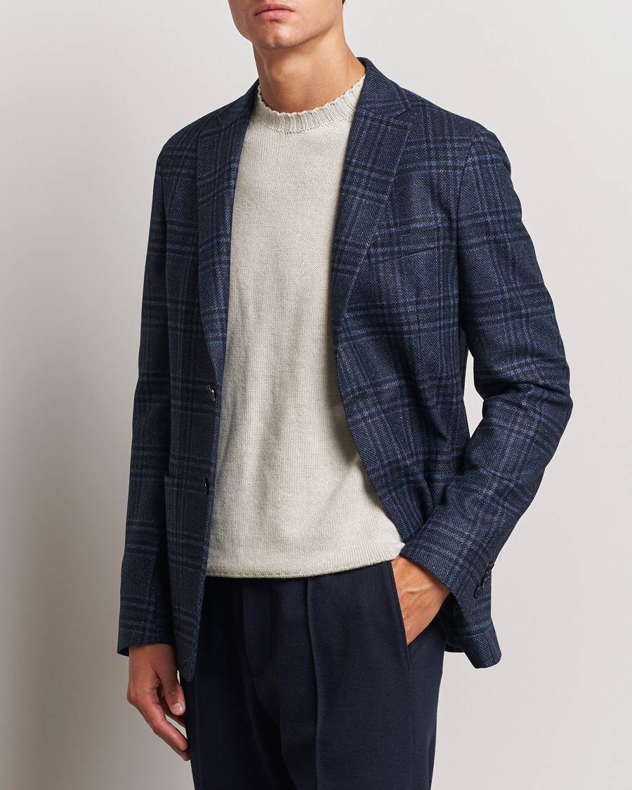 Herre | Blazere & jakker | Zegna | Unconstructed Wool/Silk Blazer Navy Check