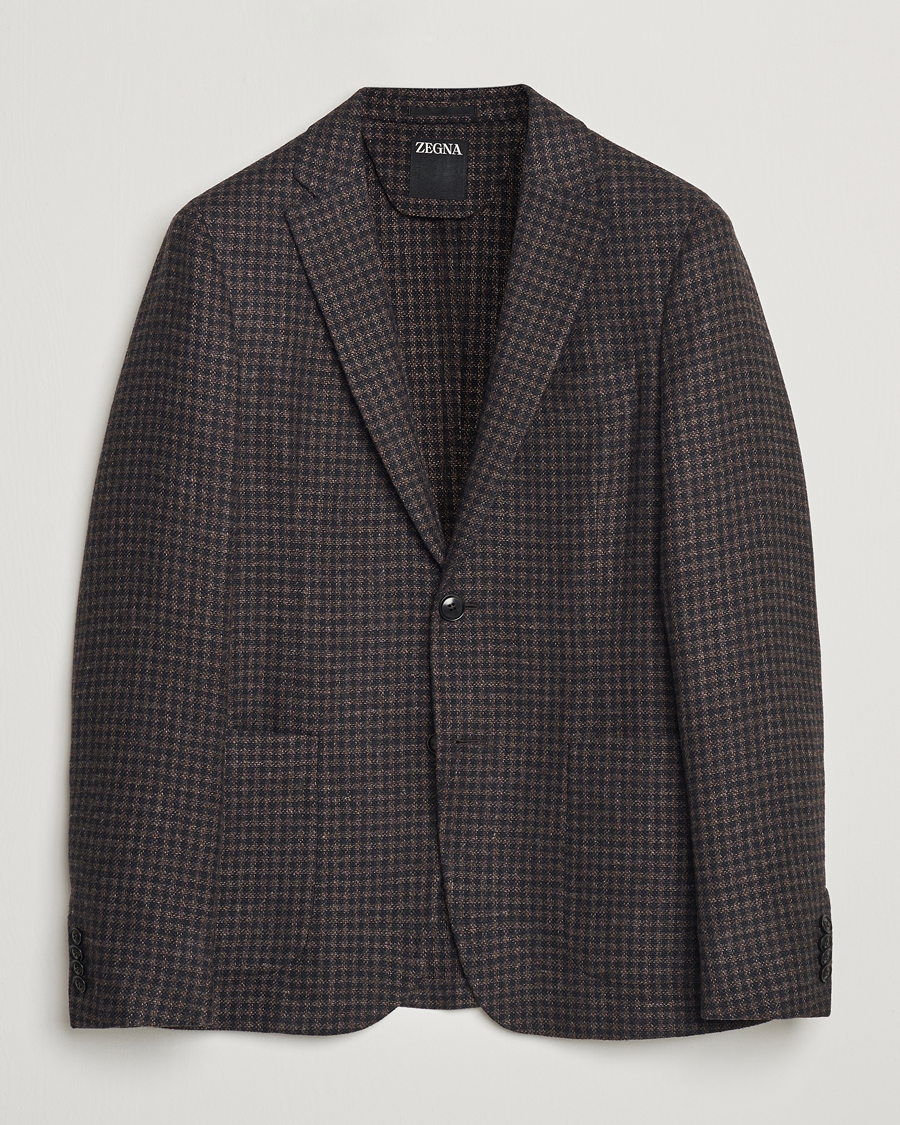 Herre | Blazere & jakker | Zegna | Unconstructed Wool/Cashmere Blazer Brown Check