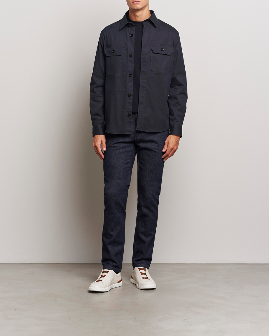 Herre | Skjorter | Zegna | Cotton Overshirt Navy