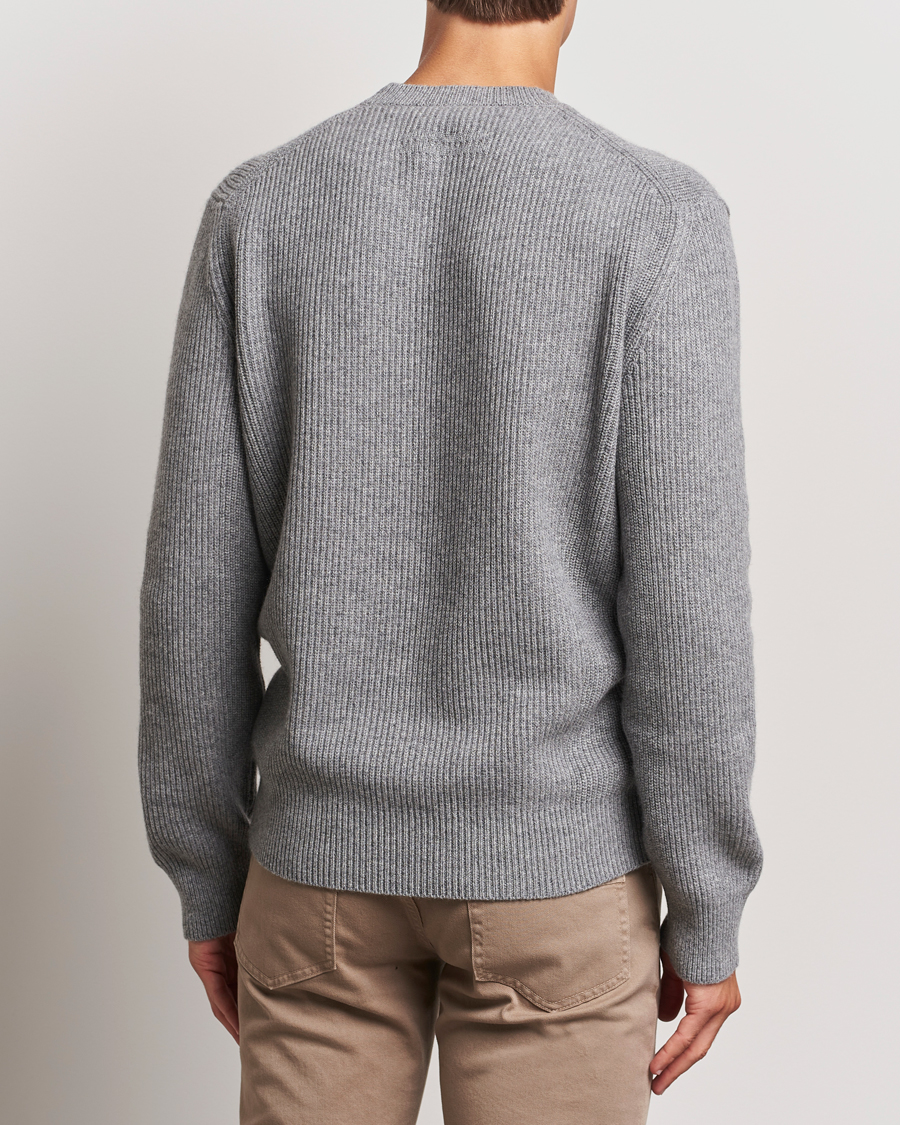 Herre | Trøjer | Zegna | Oasi Cashmere Rib Crewneck Grey Melange