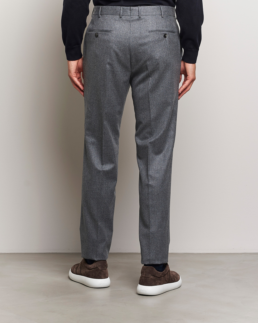 Herre | Bukser | Zegna | Carded Flannel Trousers Grey Melange
