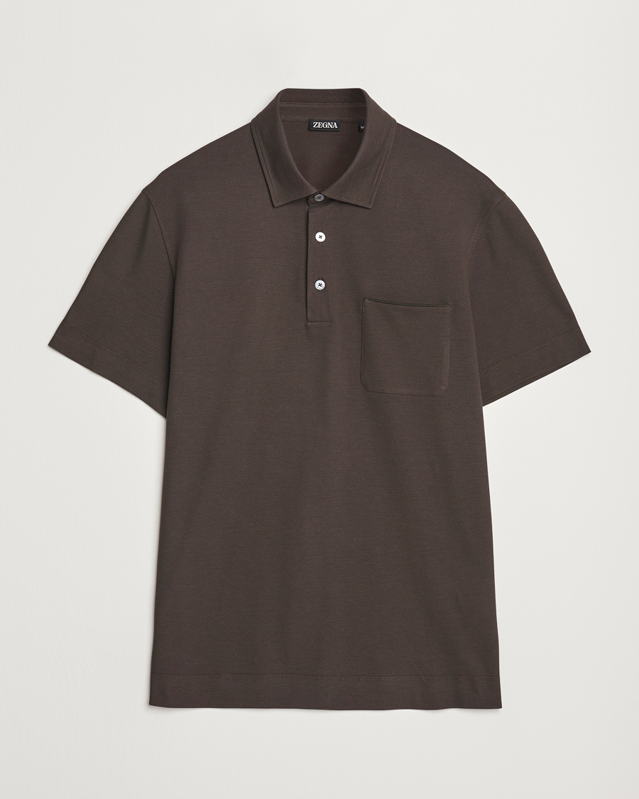 Herre | Polotrøjer | Zegna | Short Sleeve Pocket Polo Dark Brown