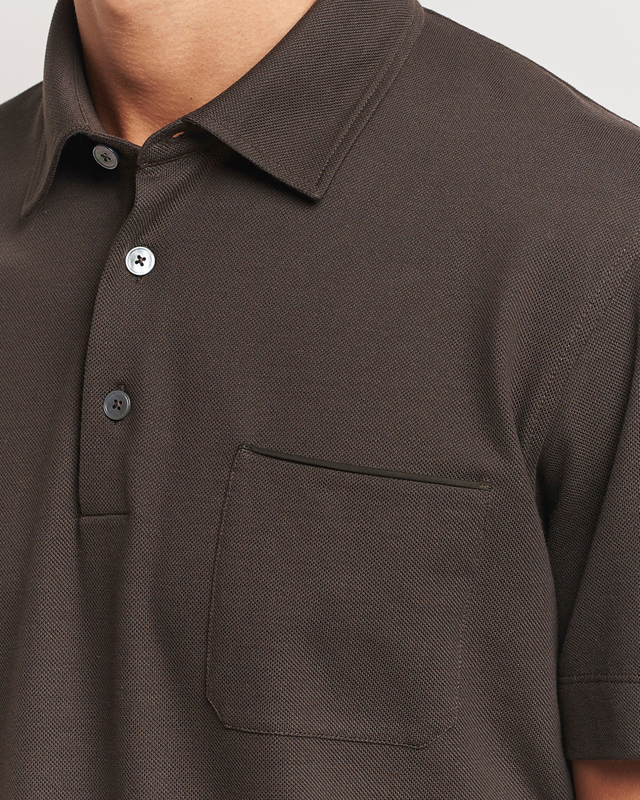 Herre | Polotrøjer | Zegna | Short Sleeve Pocket Polo Dark Brown