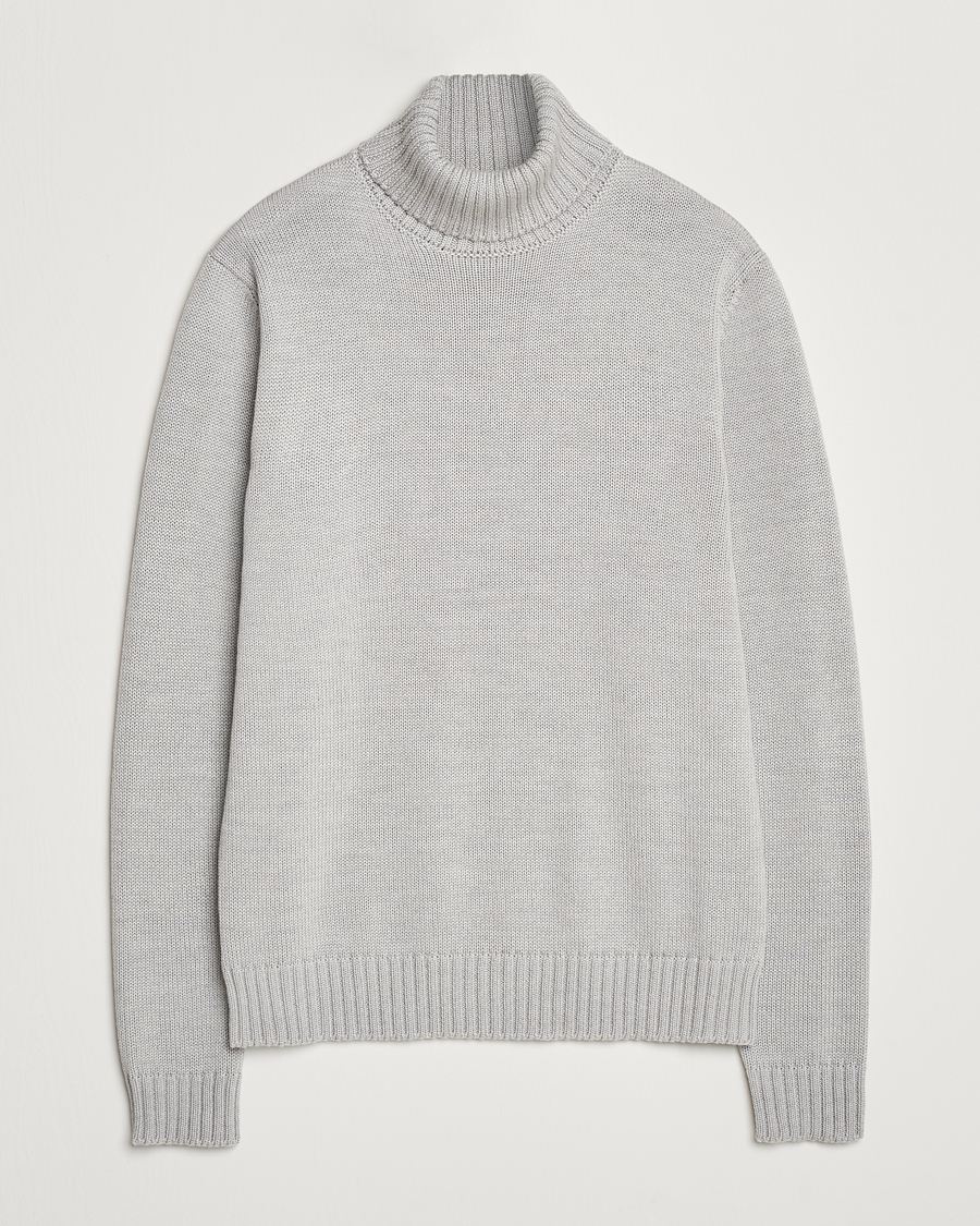Herre | Trøjer | Zanone | Virgin Merino Wool Rollneck Light Grey
