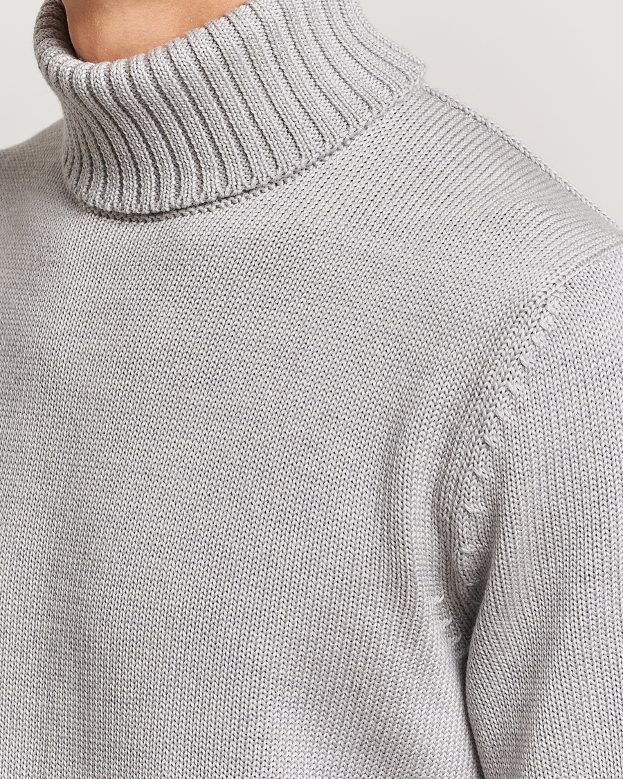 Herre | Trøjer | Zanone | Virgin Merino Wool Rollneck Light Grey