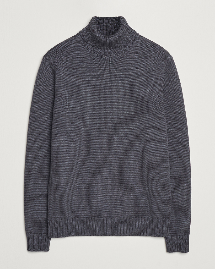 Herre | Trøjer | Zanone | Virgin Merino Wool Rollneck Grey Melange