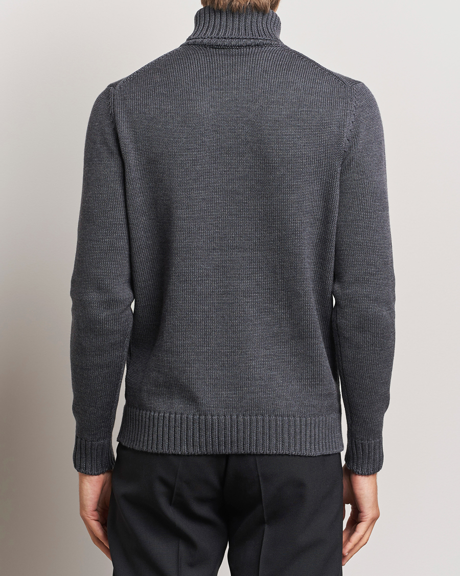 Herre | Trøjer | Zanone | Virgin Merino Wool Rollneck Grey Melange