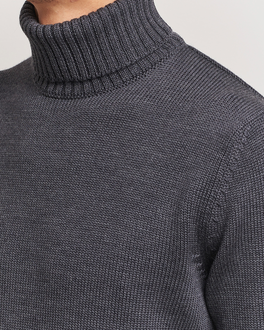 Herre | Trøjer | Zanone | Virgin Merino Wool Rollneck Grey Melange