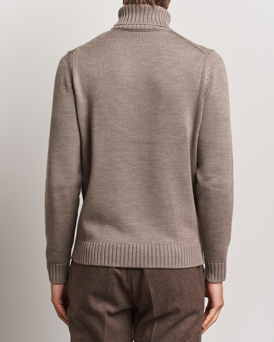 Herre | Trøjer | Zanone | Virgin Merino Wool Rollneck Taupe