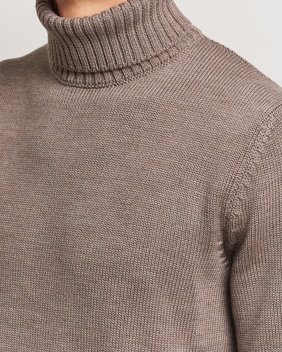 Herre | Trøjer | Zanone | Virgin Merino Wool Rollneck Taupe