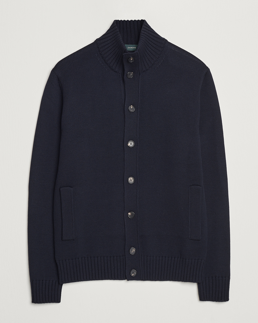 Herre | Trøjer | Zanone | Virgin Merino Wool Chioto Cardigan Navy