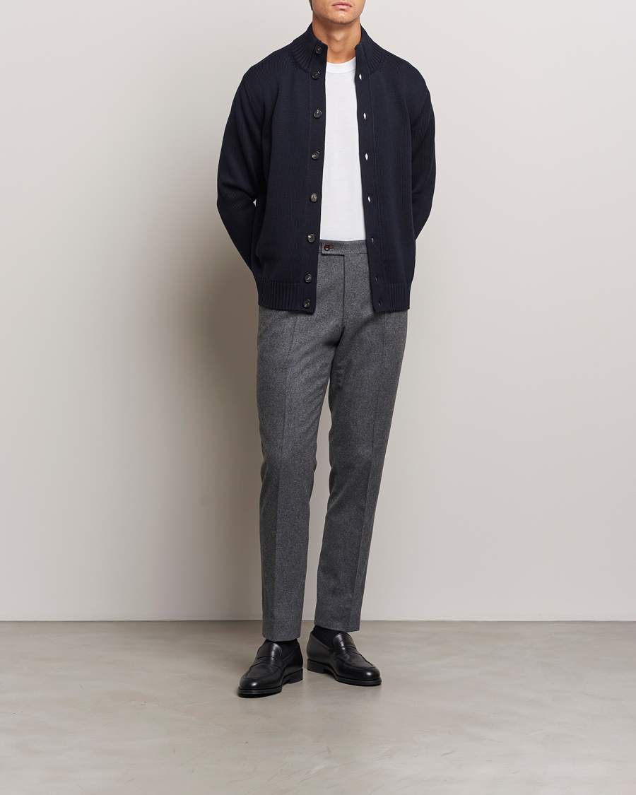 Herre | Trøjer | Zanone | Virgin Merino Wool Chioto Cardigan Navy