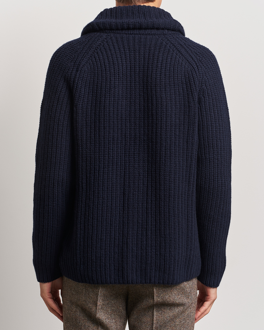 Herre | Trøjer | Zanone | Shawl Collar Cardigan Navy