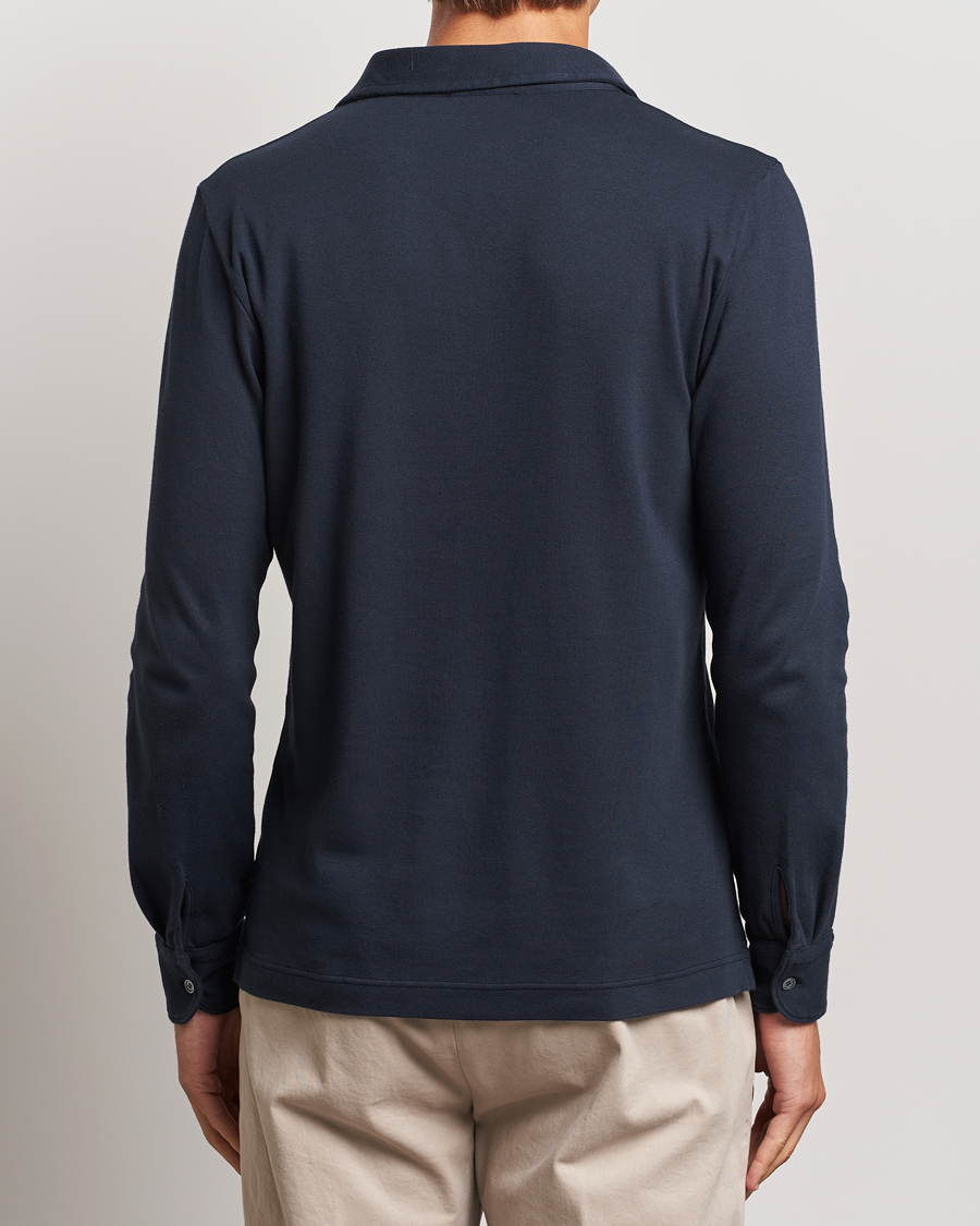 Herre | Trøjer | Zanone | Heavy Jersey Long Sleeve Polo Navy