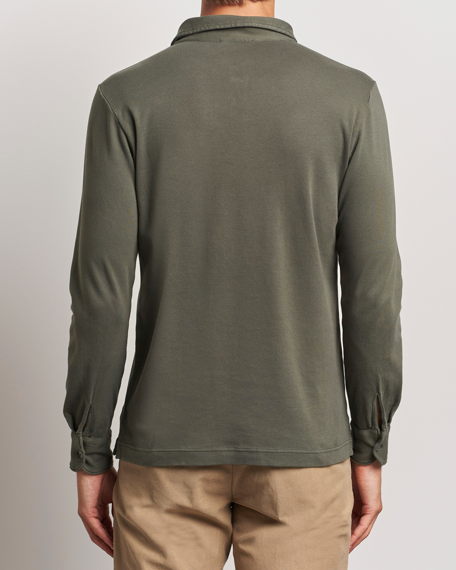 Herre | Trøjer | Zanone | Heavy Jersey Long Sleeve Polo Olive