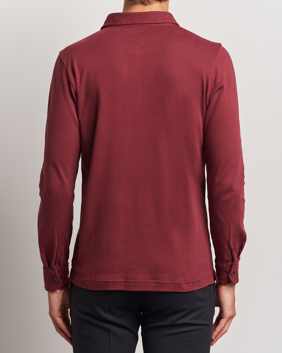 Herre | Trøjer | Zanone | Heavy Jersey Long Sleeve Polo Bordeaux