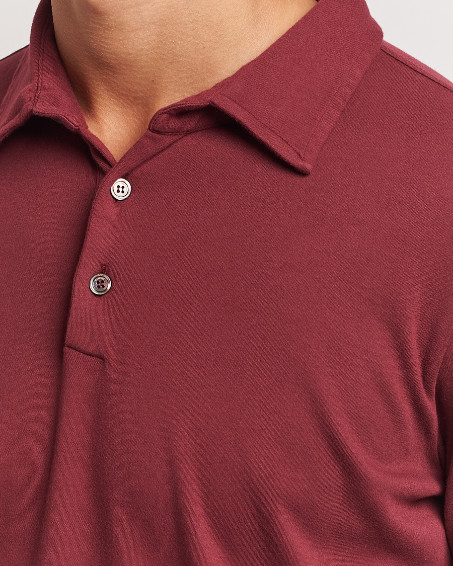 Herre | Trøjer | Zanone | Heavy Jersey Long Sleeve Polo Bordeaux
